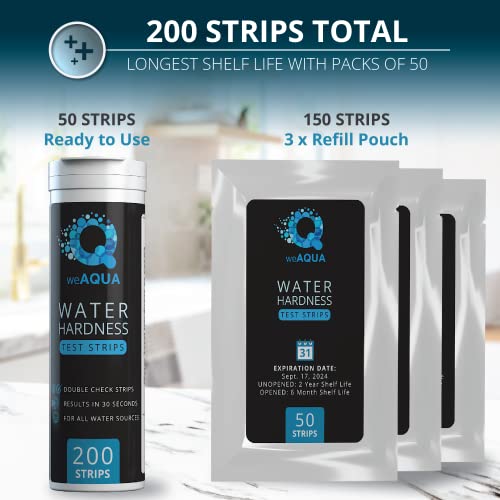 DoubleCheck Water Hardness Test Kit 200 Strips with Sample Cup (200 Count)