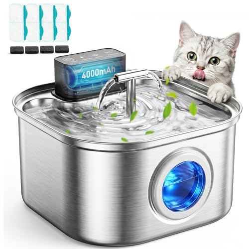 Cordless Cat Water Fountain Stainless Steel