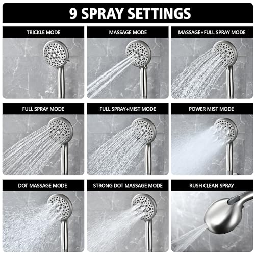 Rain Shower System Brushed Nickel with Rough