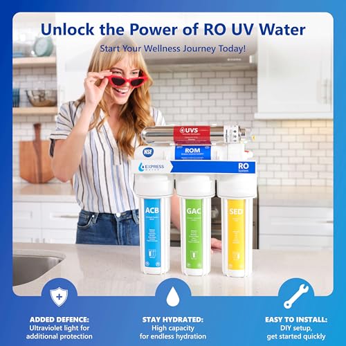 ROUV10D, 6-Stage RO Water Filter System, UV Filter, 100 GPD