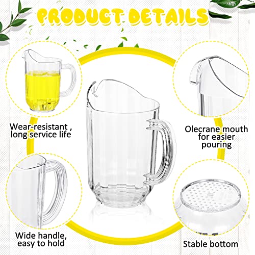 Tessco 12 Pcs Plastic Pitchers 60 Oz Clear Water Beer Jug Large (12 Count)