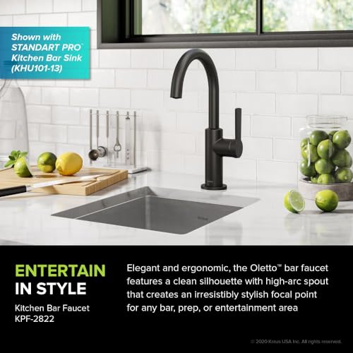 Oletto Single Handle Kitchen Bar Faucet in Matte Black