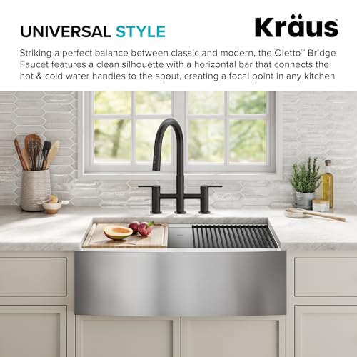 Oletto Bridge Kitchen Faucet with Pull