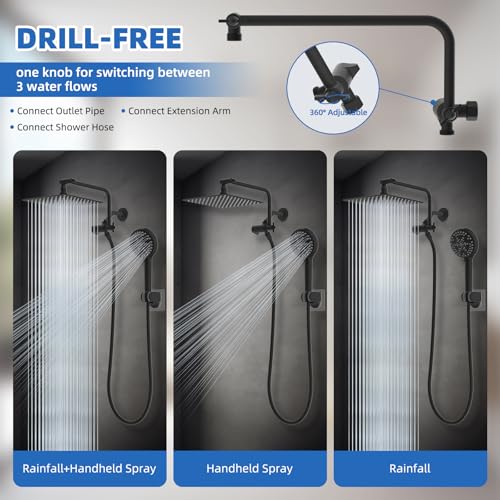 10" Metal Rainfall Shower Head with 10