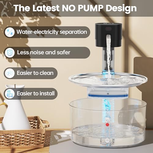 No Pump Cat Water Fountain with 3 Filter