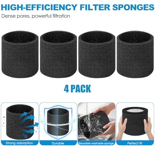 90398 Shop Vac Filters Replacement for Shop Vac 9039800 903‑98‑00 (4 Count)