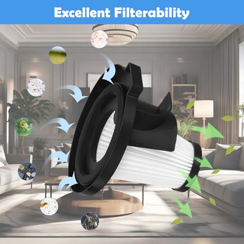 Filter Replacement Compatible with IonVac ZipVac 8842 8200 Handheld Vacuum Cleaner (4 Count)