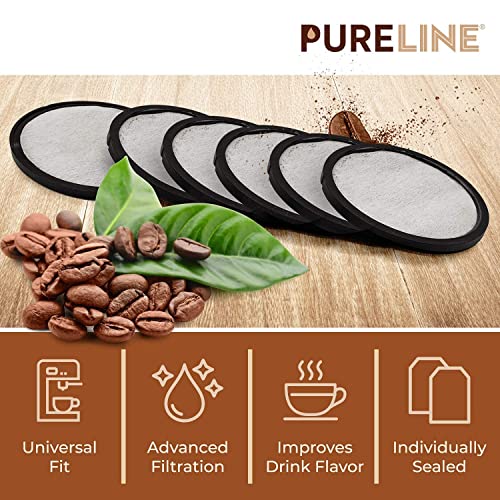 Pure Line Replacment for Mr. Coffee Water Filter Charcoal Disks. Universal Fit for Mr. Coffee Machines. (12 Count)