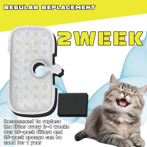 24Packs Cat Water Fountain Filter Replacement Compatible with PETLIBRO