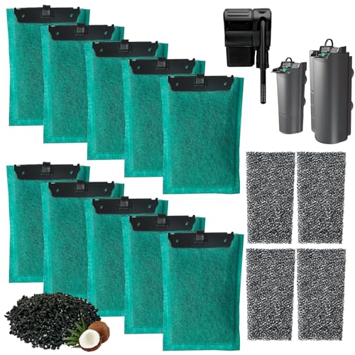 14 Bio Bag Medium Filter Cartridges with Foam Filters Compatible with Tetra Whisper Internal Power Filter 5 (14 Count)