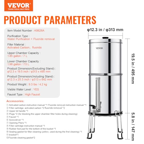 Gravity fed Water Filter System