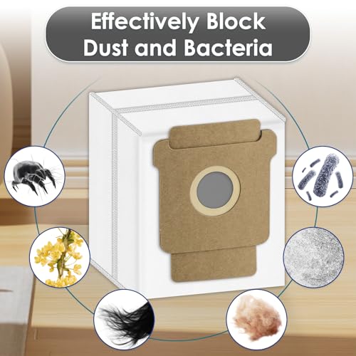 14 Pack) 505X Accessories Replacement Parts for iRobot Roomba 505X Combo, Plus 505 Combo/ 405 Combo/ 507 Combo Robot Vacuum, 1 Roller Brush, 3 Dust Bags, 3 Mop Pads, 4 Side Brushes, 3 HEPA Filters (14 Count)