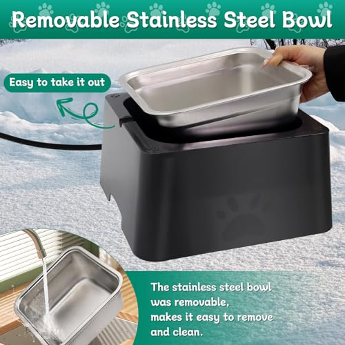 Large Heated Water Bowl for Outdoor Pets