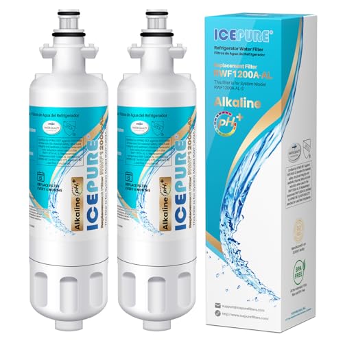 Alkaline ADQ36006101 Refrigerator Water Filter Replacement for LG LT700P (2 Count)