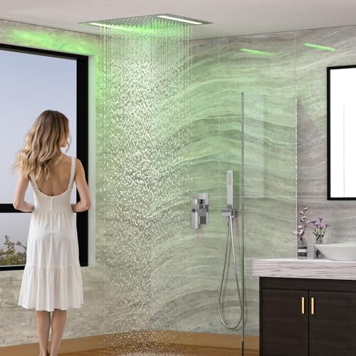 14x20 Inch LED Rainfall Shower Head