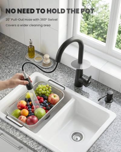 Black Touchless Kitchen Faucet Motion Sensor with Pull Down Sprayer