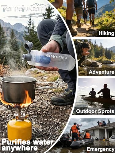 Collapsible Water Filter Bottle with Carabiner