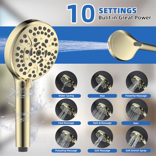 10" Metal Rainfall Shower Head with 10