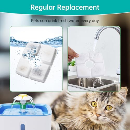12 Pack Cat Water Fountain Filter Replacement & 12