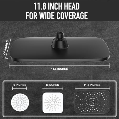 11.8“ Rain Shower Head with Handheld (2 Count)
