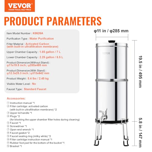 Gravity fed Water Filter System