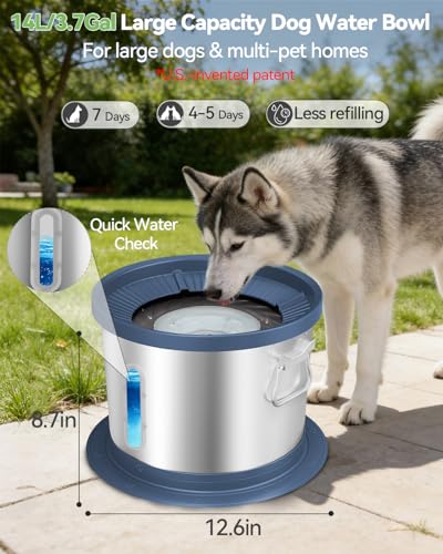 14L No Spill Dog Water Bowl (5 Pound)