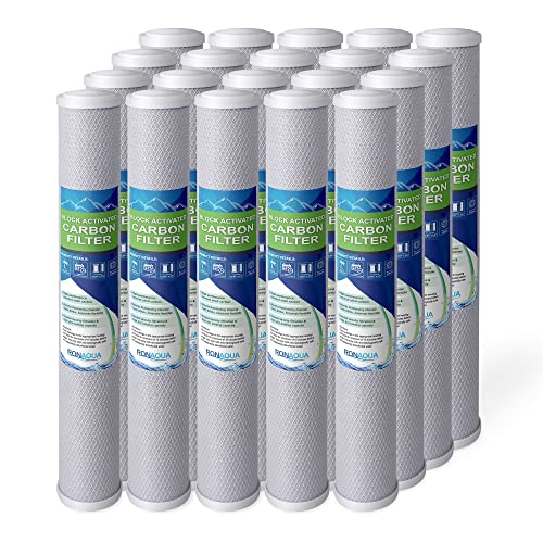 Standard Whole House Coconut Shell Carbon Block 5 Micron Water Filter 20” x 2.5” Fits 20” x 2.5” Housings. Remove Chlorine and Bad Odor. Compatible with C1