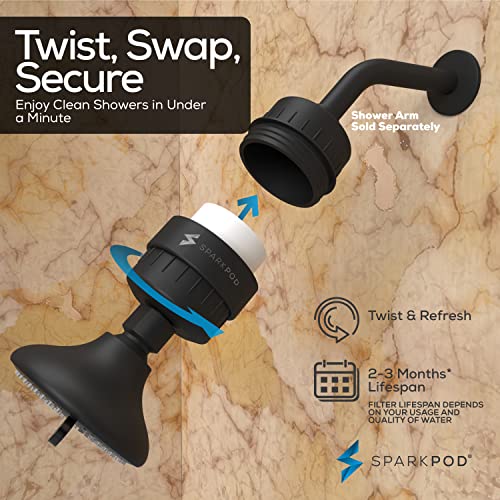 23 Stage Filtered Shower Head with 3 Spray Settings