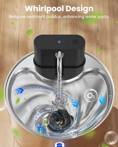 Cat Water Fountain Wireless Stainless Steel with Sensor 3.5L