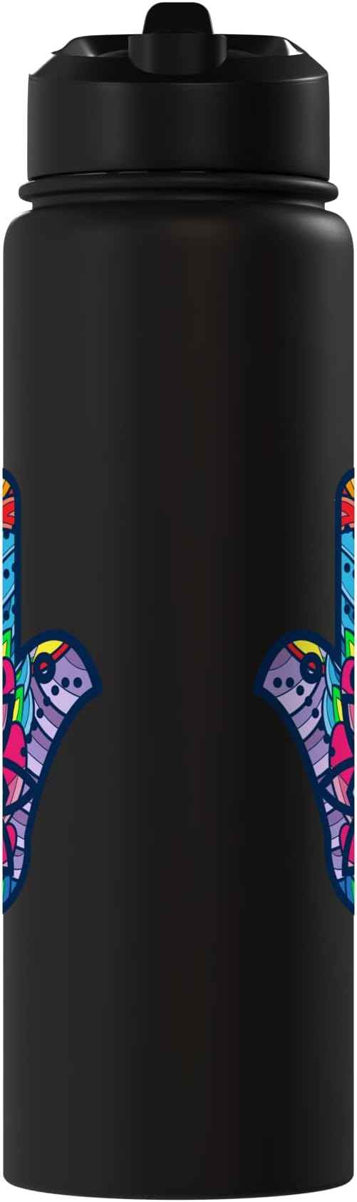 Colorful Nazar Amulet Hamsa Symbol Blue Evil Eye Ornament Stainless Steel Insulated Water Bottle