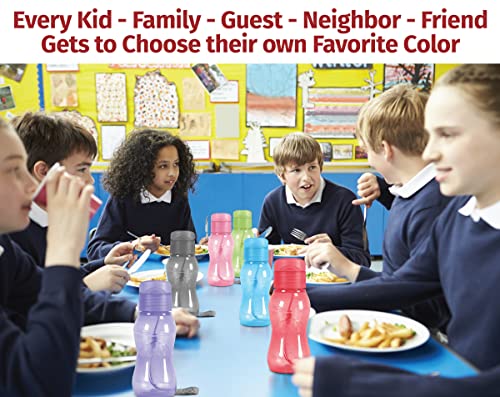4 pack 6 oz Kids Water Bottle for School Leak Free Flip Lid (4 Count)