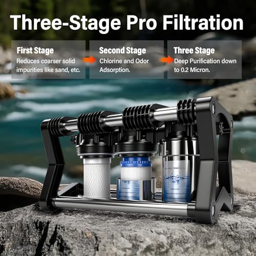 3 Stage RV Water Filter System Camper Water Filter for RV and Boat