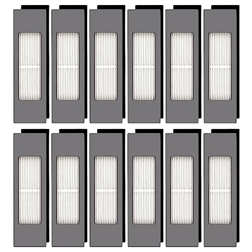 12 Pieces) N10 HEPA Filter for ECOVACS DEEBOT OZMO N10, N10 Plus, 920, 950, T8 AIVI Max, T9, T5, N5, N7, N8+, N8 Pro Plus, DX55, DX93, DJ65 Robot Vacuum Cleaner Filters Accessories Kit (12 Count)