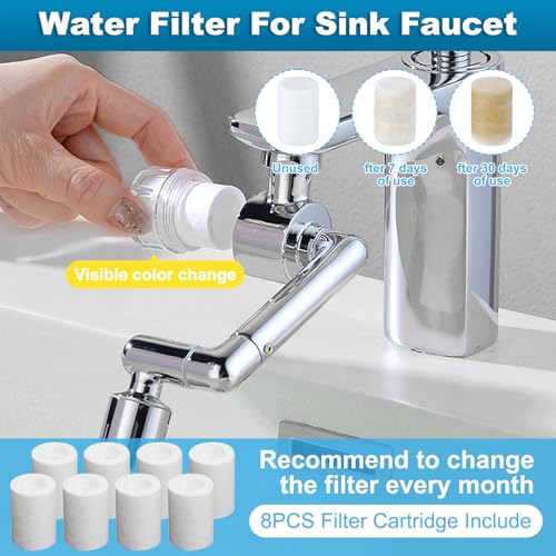 1440º Sink Water Filter Faucet Extender Telescopic (8 Count)