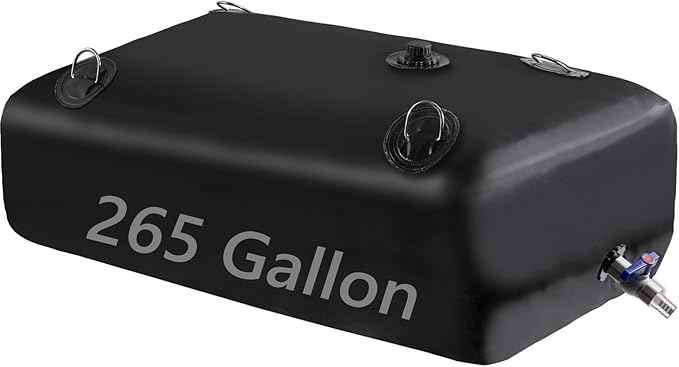 Water Storage Bladder, Water Tank, 265GAL Foldable Portable Water Storage, Large Water Storage Containers with 3/4" PVC Spigot Kit for Camping, Garden, Emergency Water Storage