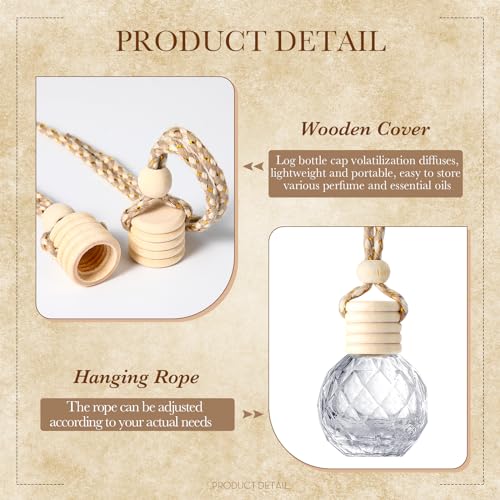 100 Pcs Car Diffuser Bottles Empty Bulk with Wood Cap (100 Count)