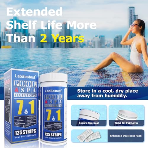 Pool Test Strips Spa Hot Tub Pool Water Testing Kit (125 Count)