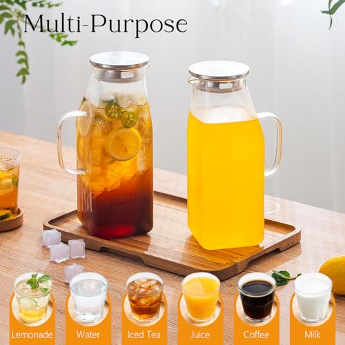 68 oz Glass Pitcher with Lid (2 Count)