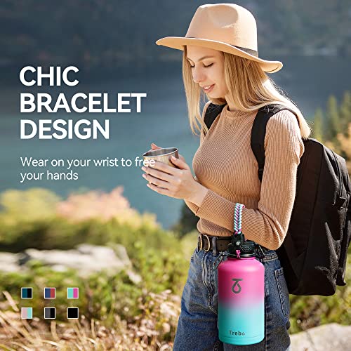 64 oz Water Bottle Stainless Steel with 3 Lids