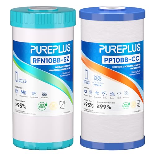 5 Micron 4.5"x 10" Whole House Water Filter Combo Kit with Sediment& Carbon