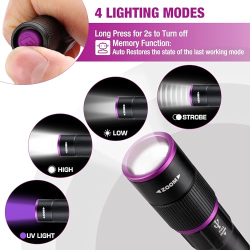 Rechargeable Pen Flashlight with UV and White Light