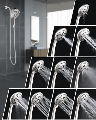 2 in 1 Shower Head with Handheld Combo High Pressure Nickel 1.8 GPM (2 Count)