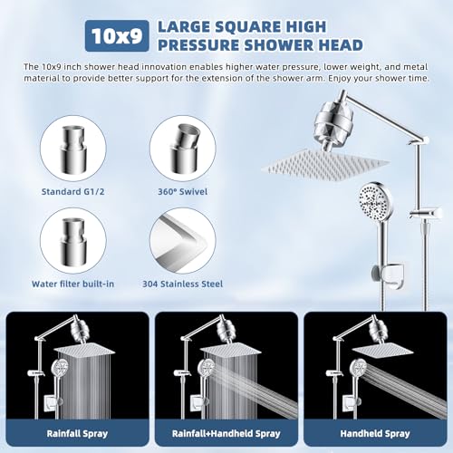 Metal Rain Filtered Shower Head with Handheld