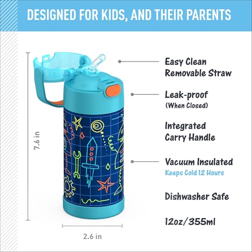 FUNTAINER Water Bottle with Straw