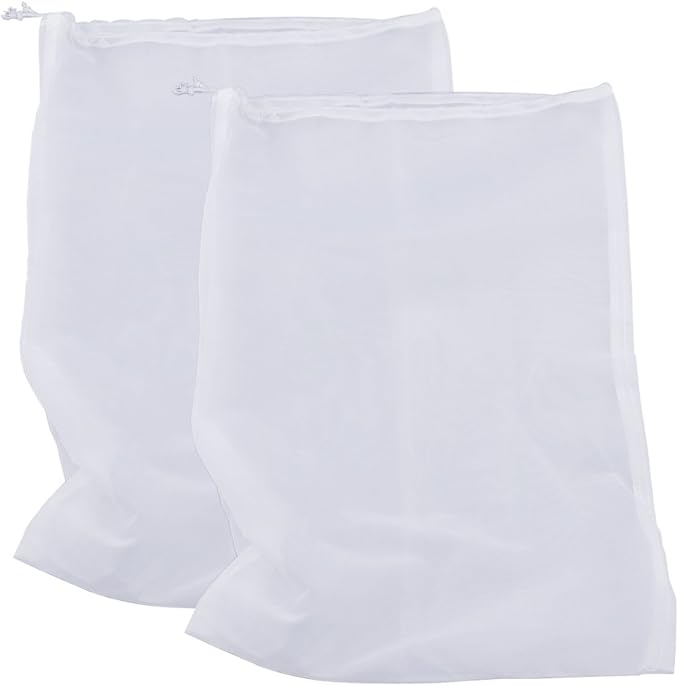 75 Micron Nylon Straining Bag Fine Mesh Food Strainer Bag, Multi-Purpose Filter Bag for Nut Milk, Juice, Cold Brew, Home Brewing (17.72" x 11.81", 2 Packs)