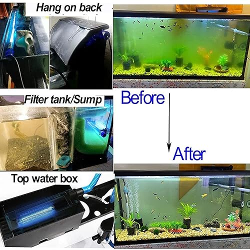 Aquarium UVC Clean Light Algae Clear Green Bloom Clean Fish Tank UVC Water Clean Lamp for Sump Pond Filter Tank