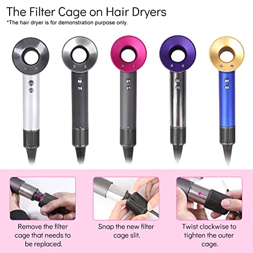 Upgraded Hair Dryer Filter Cover Compatible with Dyson Supersonic HD01 HD03 HD07 HD08 Models