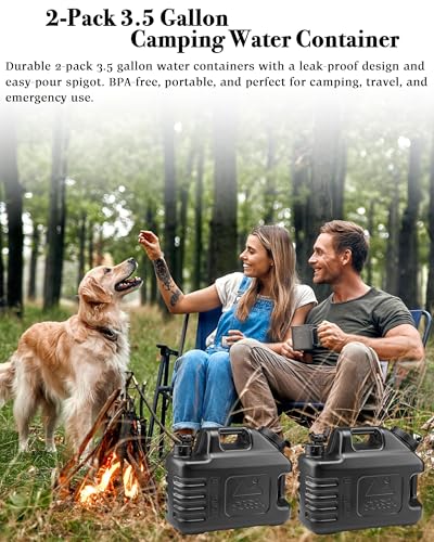 3.5 Gallon Camping Water Jug with Spigot (2 Count)