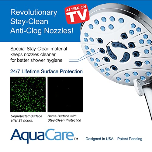 AquaCare 8 mode High Pressure Handheld Shower Head with 2