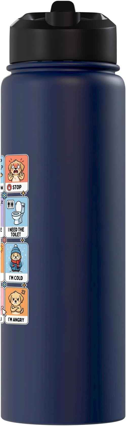 Autism ACC Communication Dog Lovers Kids Cute Autistic Stainless Steel Insulated Water Bottle
